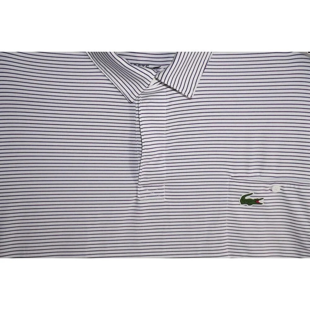 Lacoste Sport Polo Shirt - Men's XXL - Striped Purple & White 🐊